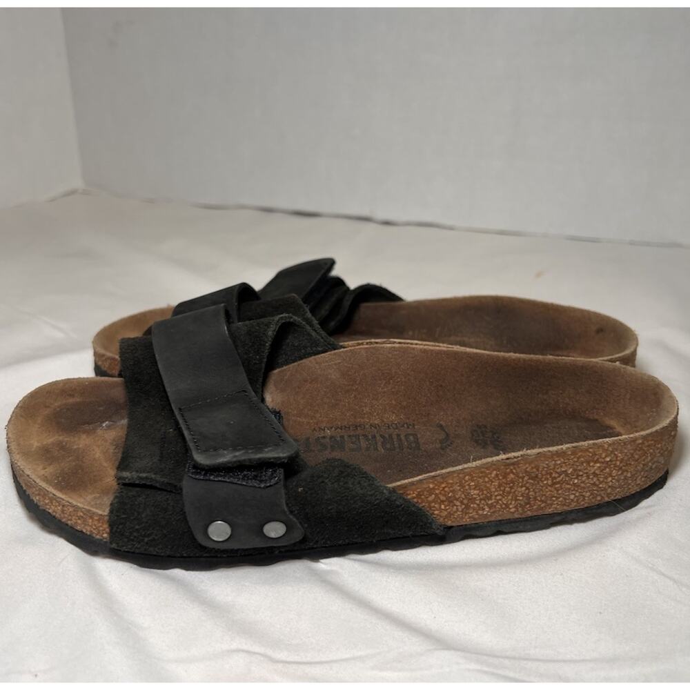 Birkenstock Oita Slide Sandals Womens Size 36 L 5 Black Suede Slip On Adjustable - Picture 4 of 13